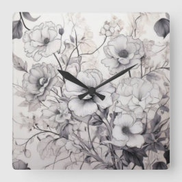 Die Zeit kann schwarz und weiß sein Quadratische Wanduhr