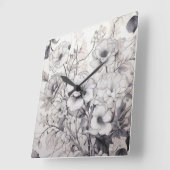 Die Zeit kann schwarz und weiß sein Quadratische Wanduhr (Winkel)