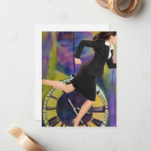 Die Zeit läuft aus Mitteilungskarte (Vorderseite/Rückseite Beispiel)