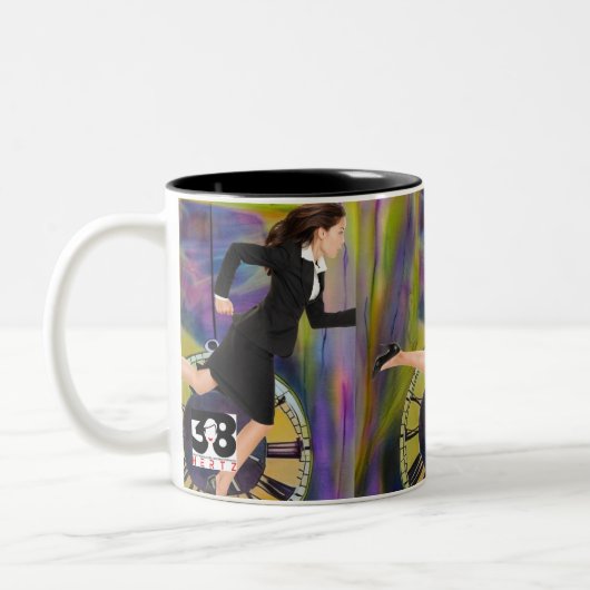 Die Zeit läuft aus Zweifarbige Tasse (Links)