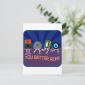 Die Zeit läuft! Dunkler Stil Postkarte (Stehend Vorderseite)