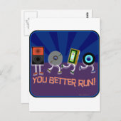 Die Zeit läuft! Dunkler Stil Postkarte (Vorne/Hinten)