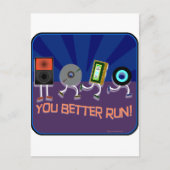 Die Zeit läuft! Dunkler Stil Postkarte (Vorderseite)