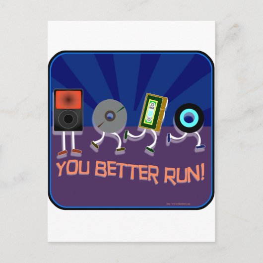 Die Zeit läuft! Dunkler Stil Postkarte (Vorderseite)