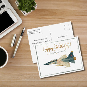 Die Zeit vergeht schnell Kampfflugzeug Flugzeug Ju Postkarte
