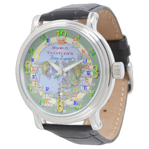 Die Zeit-Zonen des Weltreisenden Armbanduhr