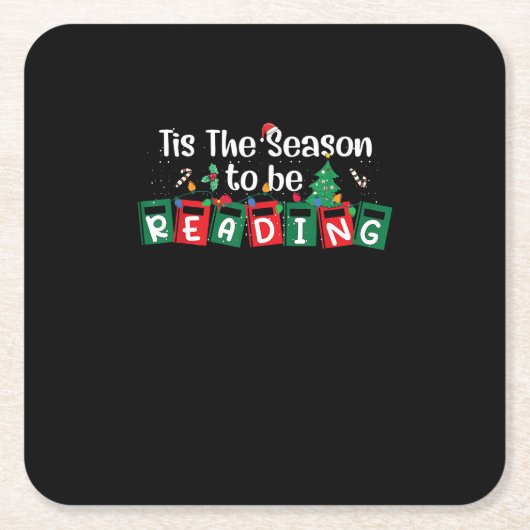 Die Zeit zum Lesen von Weihnachten Lehrerbuch Rechteckiger Pappuntersetzer (Vorderseite)