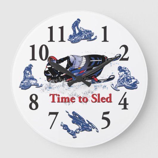 Die Zeit zum Schlitten - eine Coole Uhr für Schnee (Vorderseite)