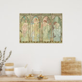 DIE ZEITEN DES TAGES - Mucha Poster (Küche)