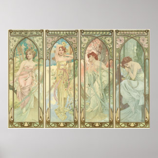 DIE ZEITEN DES TAGES - Mucha Poster