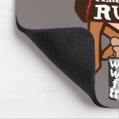 Die Zeiten sind ruff brauner Welpenhund Rhodesian  Mousepad (Ecke)