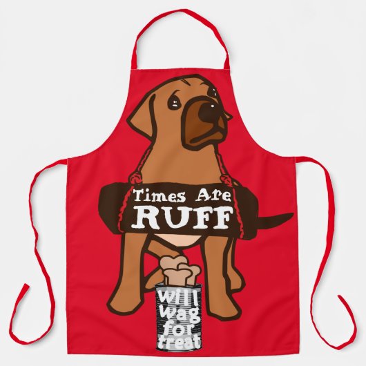 Die Zeiten sind ruff brauner Welpenhund Rhodesian Schürze (Vorderseite)