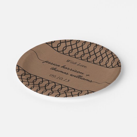 Die zeitgemäße Hochzeitssammlung mit Whimsikalköfe Pappteller (Schrägansicht)