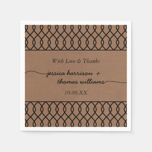 Die zeitgemäße Hochzeitssammlung mit Whimsikalköfe Serviette (Vorderseite)