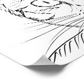 Die zeitgenössische schwarze Linie der Katze Gezei Poster (Ecke)