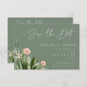 Die Zeitleiste blühender Kaktus zum Hochzeitssehen Einladung (Vorne/Hinten)