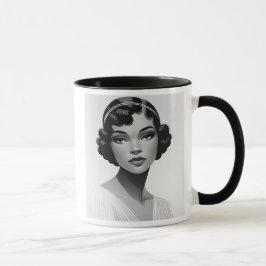 Die zeitlose Eleganz einer jungen Frau. Tasse