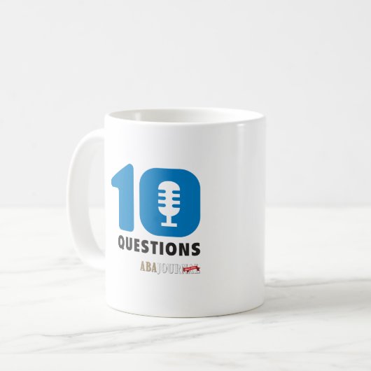 Die Zeitschriften-Kaffee-Tasse 10 Fragen-ABA Kaffeetasse (Vorderseite Links)