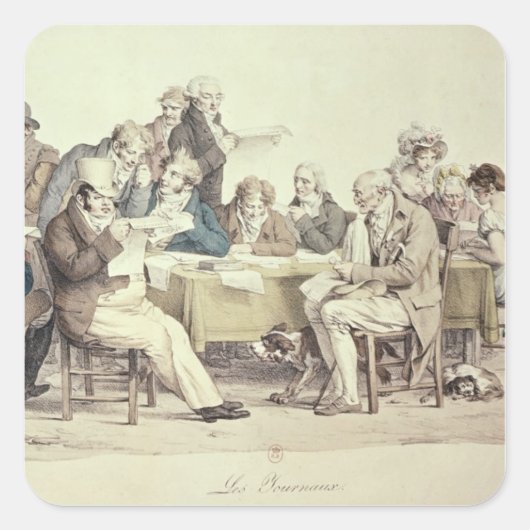 Die Zeitungen Quadratischer Aufkleber (Vorderseite)