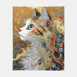 Die Zen-Katze | Vintag Japanisch Ukiyo-e Fleecedecke