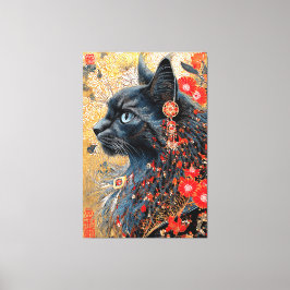 Die Zen-Katze | Vintag Japanisch Ukiyo-e Leinwanddruck