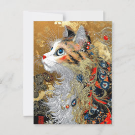 Die Zen-Katze | Vintag Japanisch Ukiyo-e Postkarte