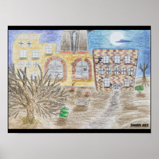 Die zerbrochene Fabrik der gefallenen Maschinen Poster