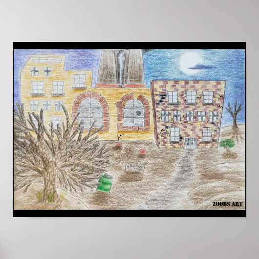 Die zerbrochene Fabrik der gefallenen Maschinen Poster (Vorne)