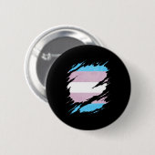 Die zerrissene Transgender-Stolz-Flagge decken auf Button (Vorne & Hinten)