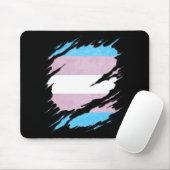 Die zerrissene Transgender-Stolz-Flagge decken auf Mousepad (Mit Mouse)