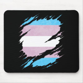 Die zerrissene Transgender-Stolz-Flagge decken auf Mousepad