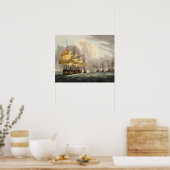 Die Zerstörung der dänischen Flotte vor Kopenhagen Poster (Küche)
