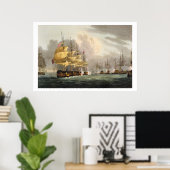Die Zerstörung der dänischen Flotte vor Kopenhagen Poster (Heimbüro)