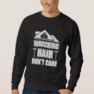 Die Zerstörung des Haars kümmert sich nicht um die Sweatshirt