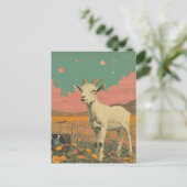 Die Ziege auf der Wiese Postkarte (Stehend Vorderseite)