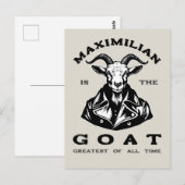 Die Ziege (die Bestste aller Zeiten) mit Ihrem Nam Postkarte (Vorne/Hinten)