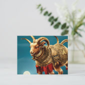 Die Ziege Postkarte (Stehend Vorderseite)