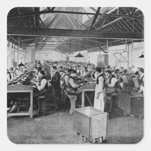 Die Zigarrenherstellungsabteilungen Quadratischer Aufkleber