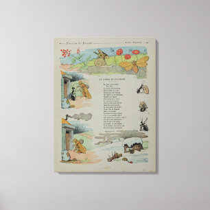 Die Zikade und die Ameise von den Fabeln Leinwanddruck