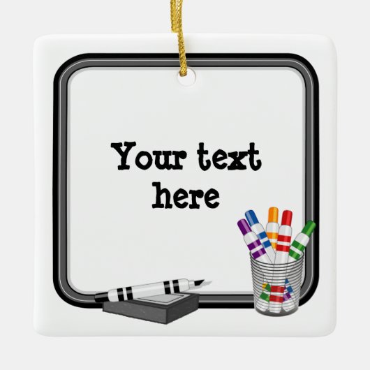 Die Zimmereinrichtung, Mini Whiteboard Keramikornament (Vorderseite)