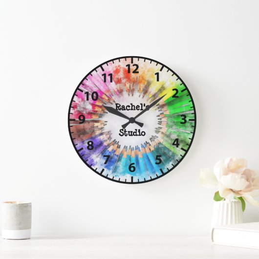 Die Zimmertochter-Künstlerin für Kindermädchen Große Wanduhr (Zuhause)