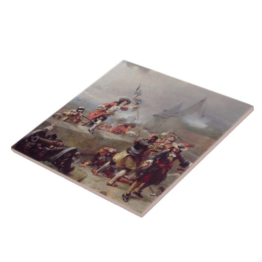 Die Zinnen (Öl auf Leinwand) stürmen Fliese (Seite)