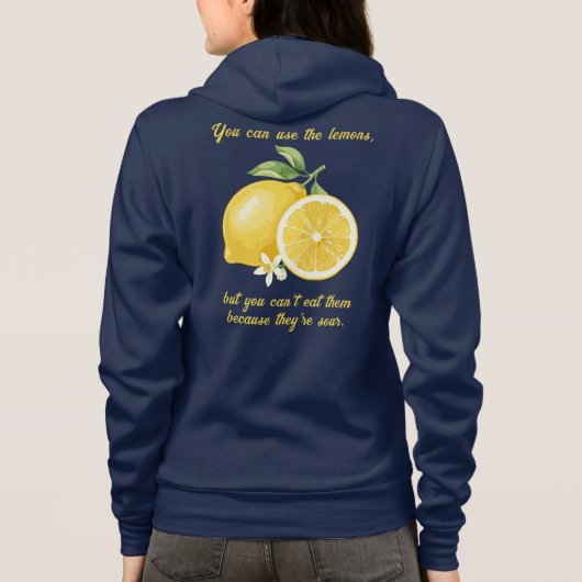 Die Zitrone, gelbe Frucht, sauer und frisch Hoodie (Rückseite)