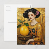 Die Zitrone und die Dame Postkarte (Vorne/Hinten)