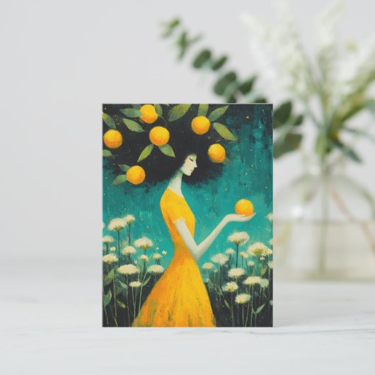 Die Zitronengöttin Postkarte (Stehend Vorderseite)