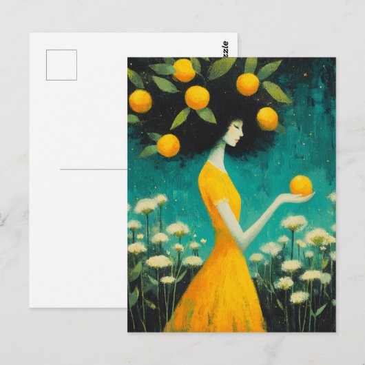 Die Zitronengöttin Postkarte (Vorne/Hinten)