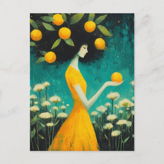 Die Zitronengöttin Postkarte (Vorderseite)