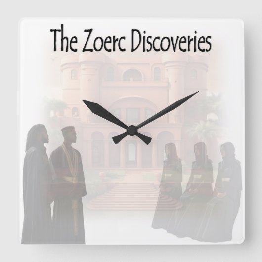 Die Zoerc-Entdeckungen decken Kunst ab Quadratische Wanduhr (Vorderseite)
