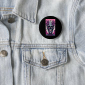 Die Zombie hat ein Gehirn, das ihren Kopf bedeckt Button (Beispiel)