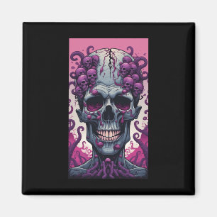 Die Zombie hat ein Gehirn, das ihren Kopf bedeckt Magnet
